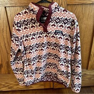 Lands' End Regular Heritage Fleece Snap Neck Pullover | Small 6-8